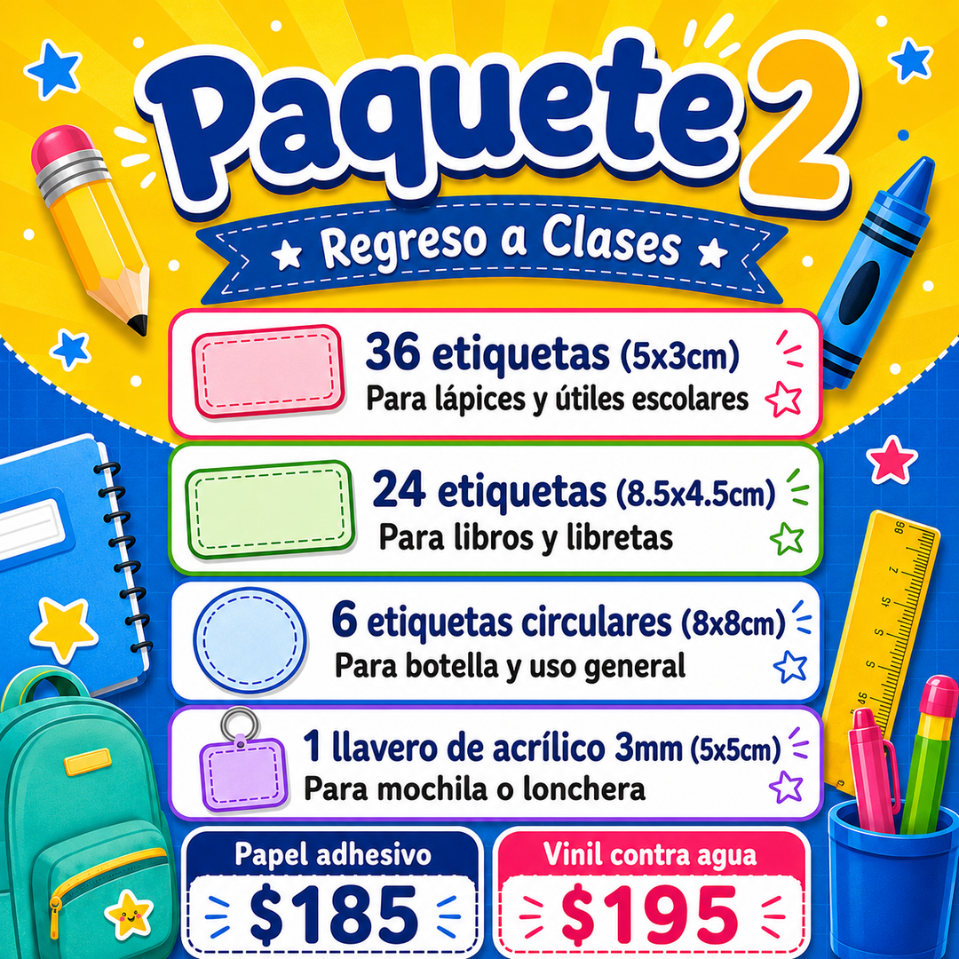 Etiquetas Escolares Paquete 2