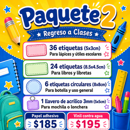 Etiquetas Escolares Paquete 2