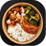 Cajun-Spiced Chicken Leg w/ Stir-fried Broccoli & Roasted Pumpkin