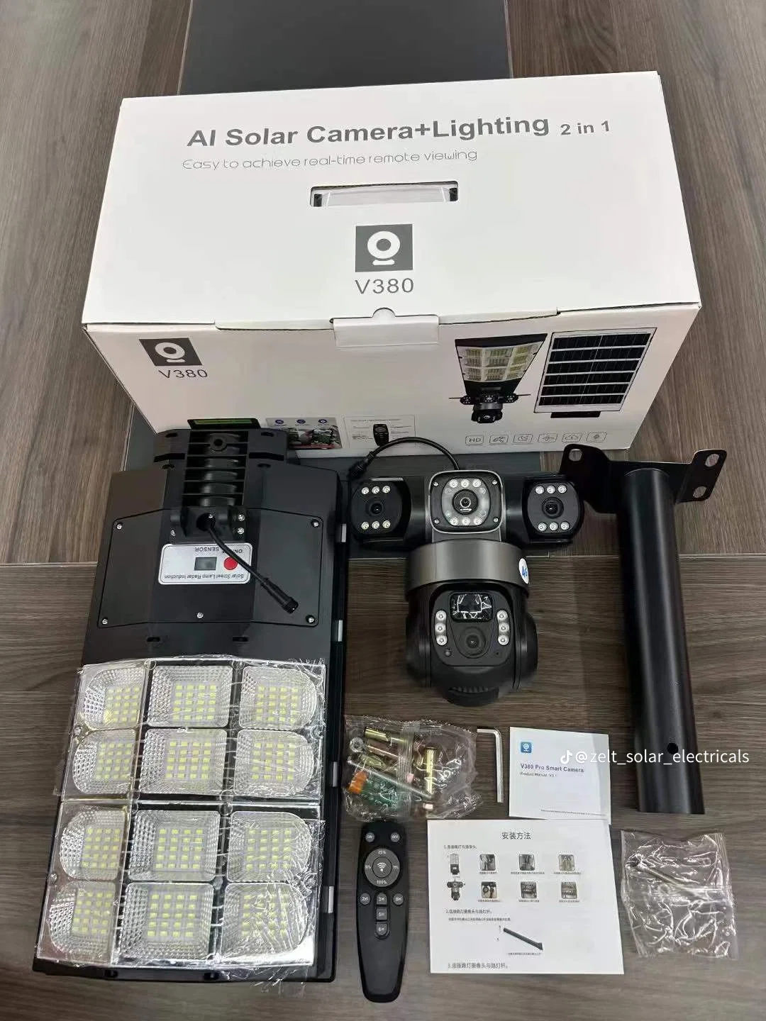 Solar security camera lights