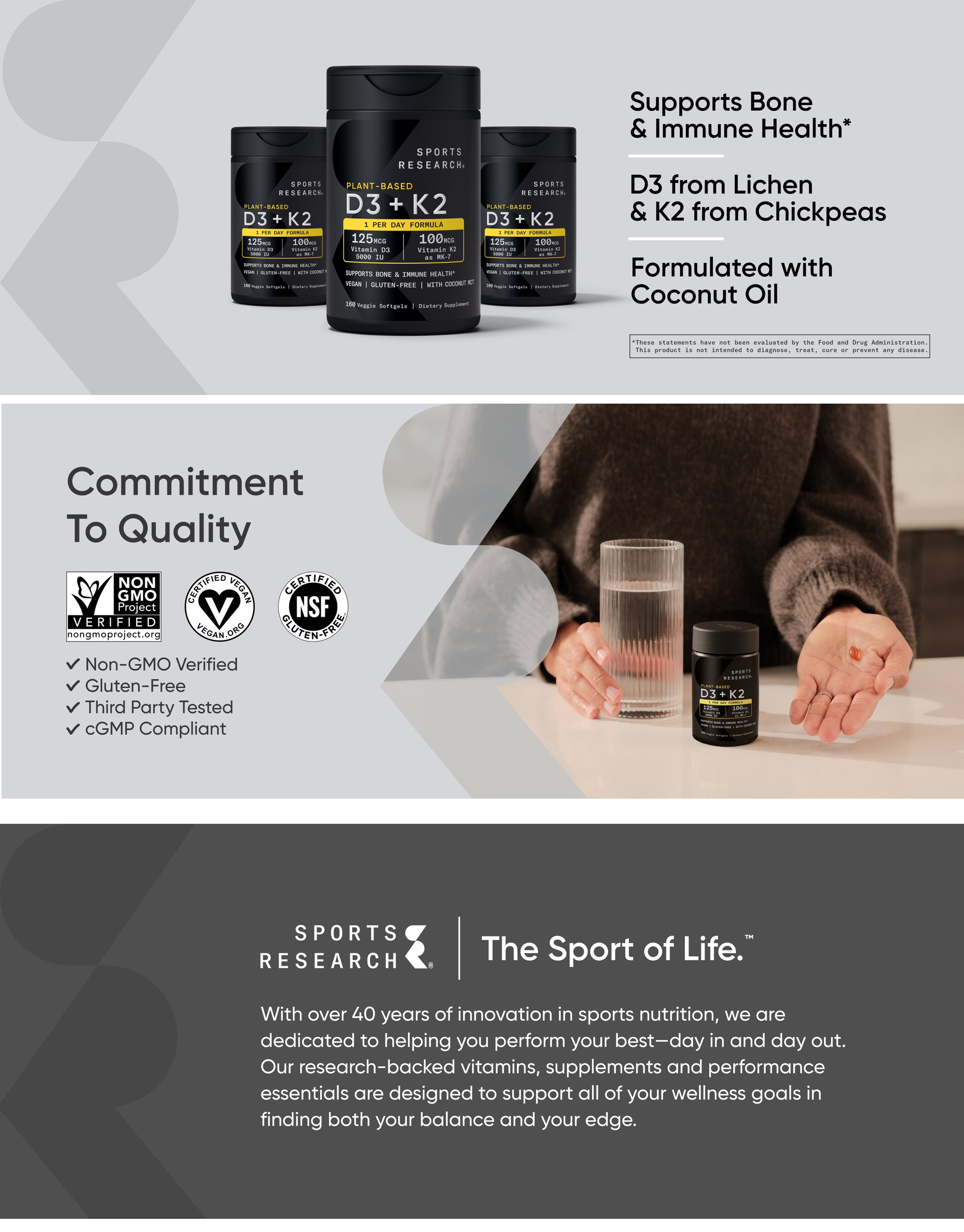 Sports Research D3 + K2, 160 Veggie Softgels(Exp:04/2029)_3