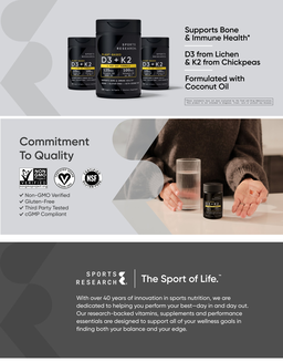 Sports Research D3 + K2, 160 Veggie Softgels(Exp:04/2029)