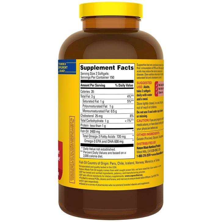 Nature Made Fish Oil 2400 mg, 300 Softgels(09/2028)_2