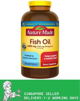 Nature Made Fish Oil 2400 mg, 300 Softgels(09/2028)