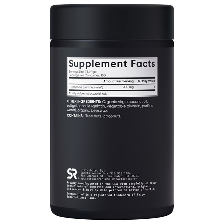 Sports Research L-Theanine Suntheanine 200 mg, 150 Softgels(Exp:08/2028)_2