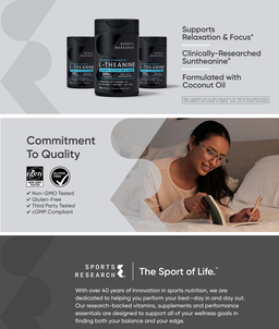 Sports Research L-Theanine Suntheanine 200 mg, 150 Softgels(Exp:08/2028)