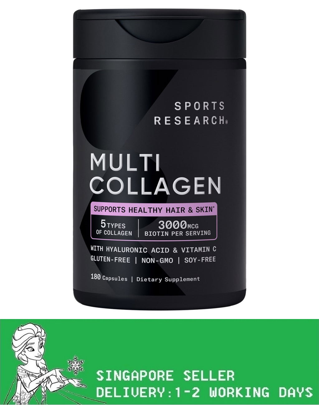 Sports Research Multi Collagen, 180 Capsules(Exp:10/2028)_0