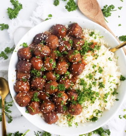 Italian Style Meatballs with Rice