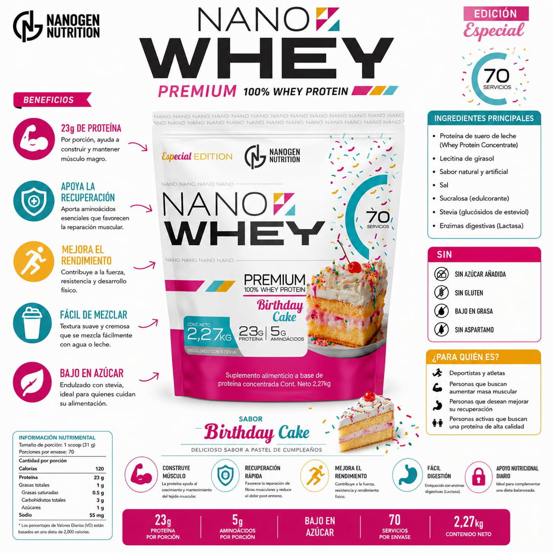 NANOGEN Nutrition, Nano Whey Premium 100% Whey Protein