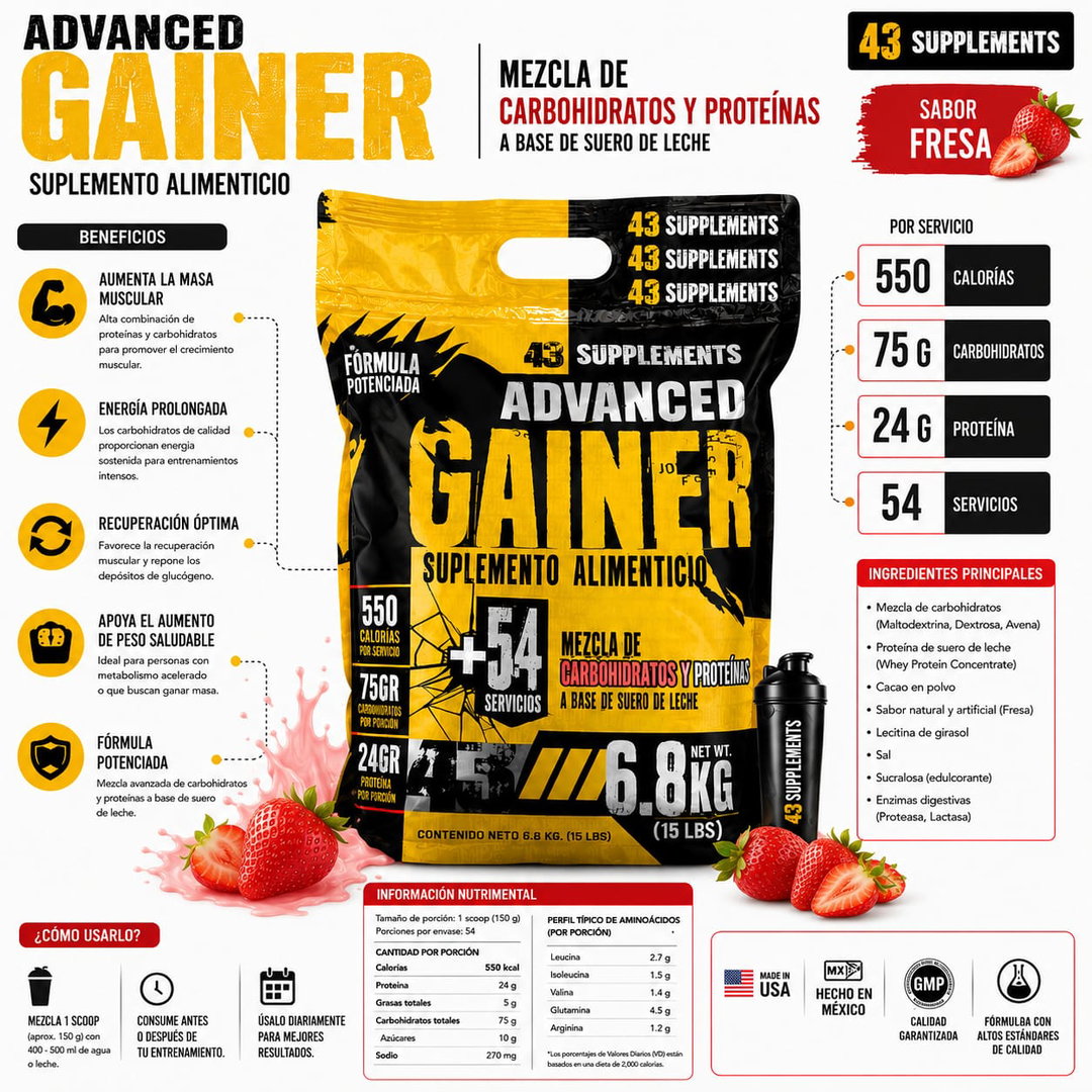 43 Supplements Advanced Gainer