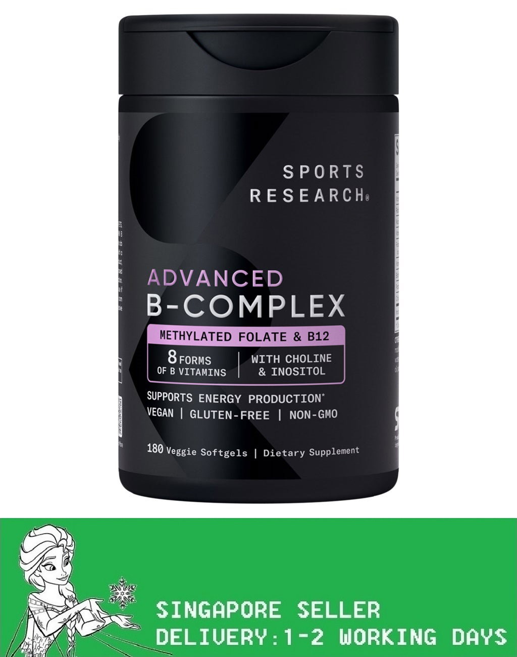 Sports Research Vitamin B Complex, 180 Veggie Soft Gels(Exp:11/2028)
