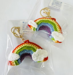 Crochet Rainbow Keychain