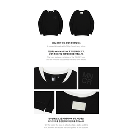 BTS [MONOCHROME] Official MD - Crewneck Shirt (BL_M size)