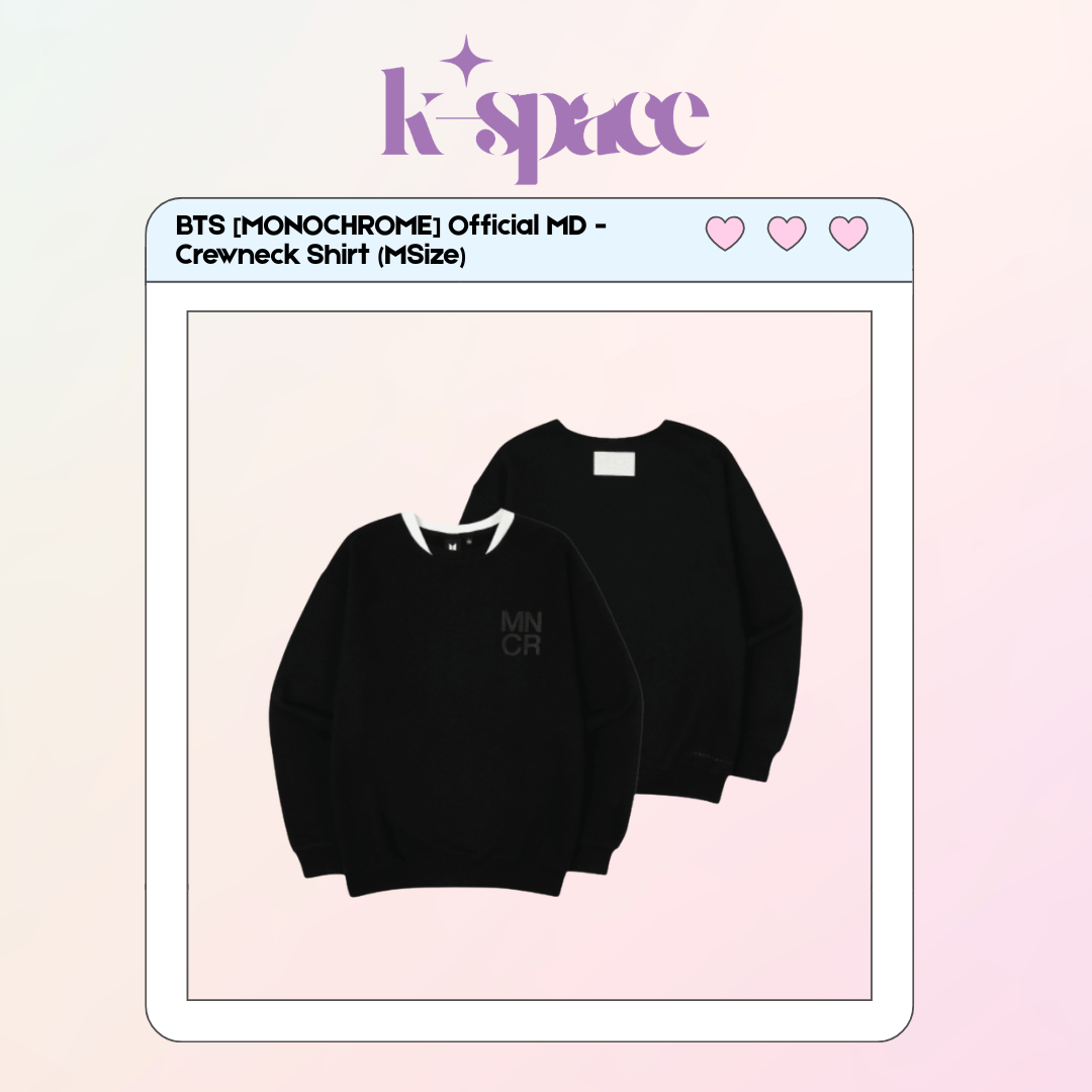 BTS [MONOCHROME] Official MD - Crewneck Shirt (BL_M size)