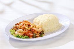 Thai Style Three Seafood with Rice