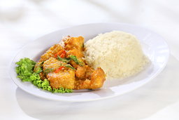 Salted Egg Chicken Rice 咸蛋鸡饭
