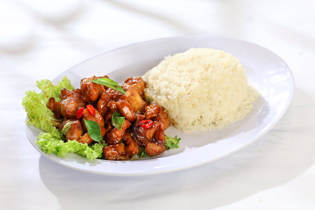 Dried Chili Chicken with Rice