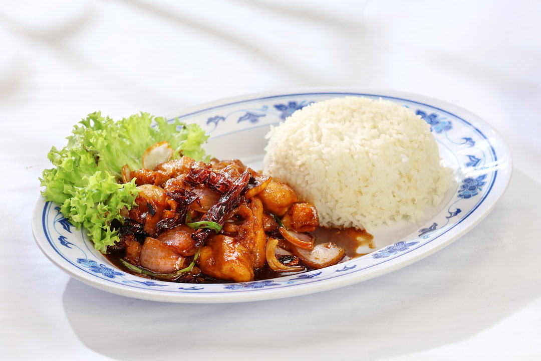 Taiwan Style Chicken with Rice 三杯鸡丁饭