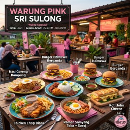 WARUNG PINK SRI SULONG Waktu Operasi: Isnin: -cuti Selasa-Ahad 05:30PM - 09:45PM
