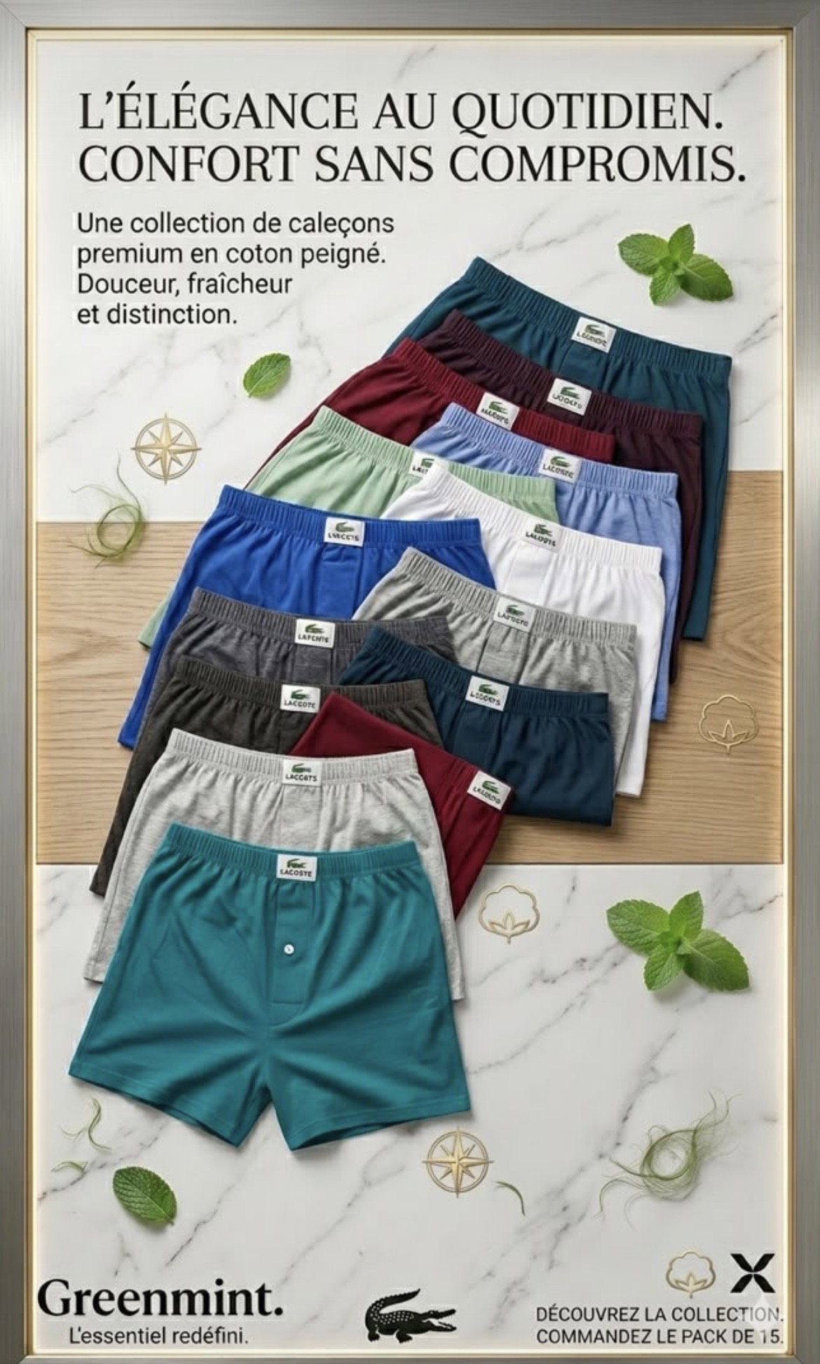 Lot de Caleçons Homme en Coton 100% Naturel _3