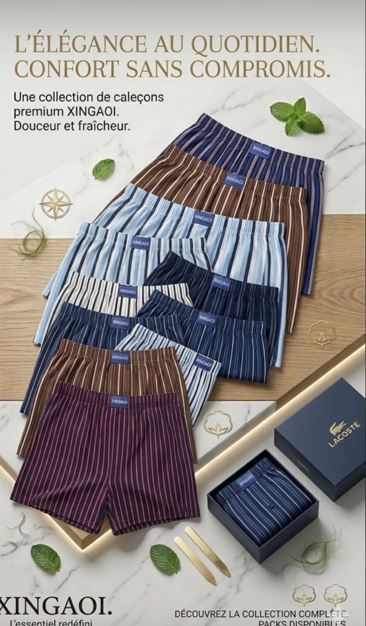 Lot de Caleçons Homme en Coton 100% Naturel _2