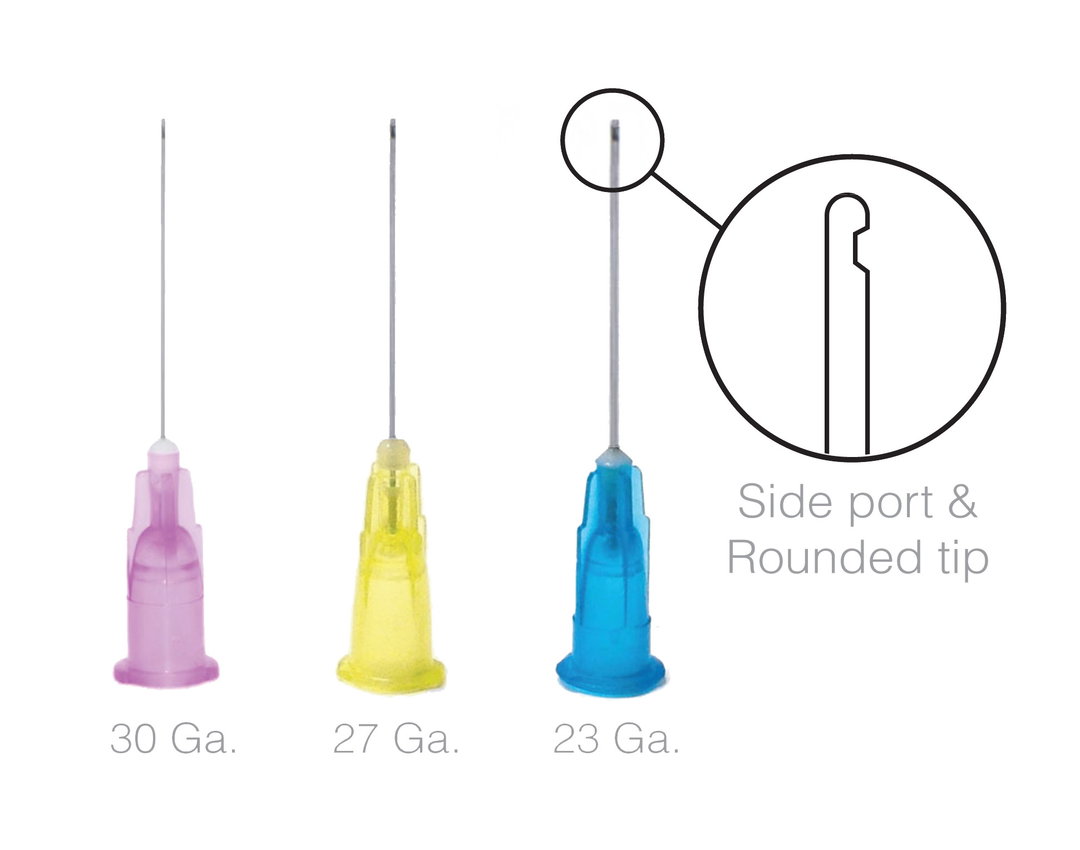 Aguja de Irrigar pk/100 (23G celeste-27G amarillo -30G morado)