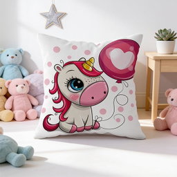 Kidsrock Unicorn Heart Cushion  (45 cm x 45 cm )