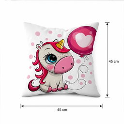 Kidsrock Unicorn Heart Cushion  (45 cm x 45 cm )