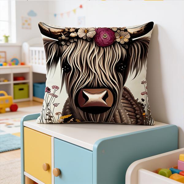 Kidsrock Highland Cow Cushion  (45 cm x 45 cm )_3