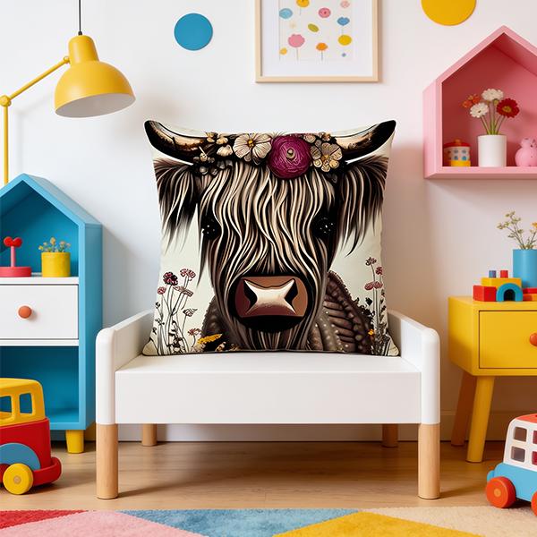 Kidsrock Highland Cow Cushion  (45 cm x 45 cm )_4