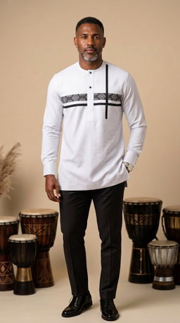 Chemise Africaine blanc M1