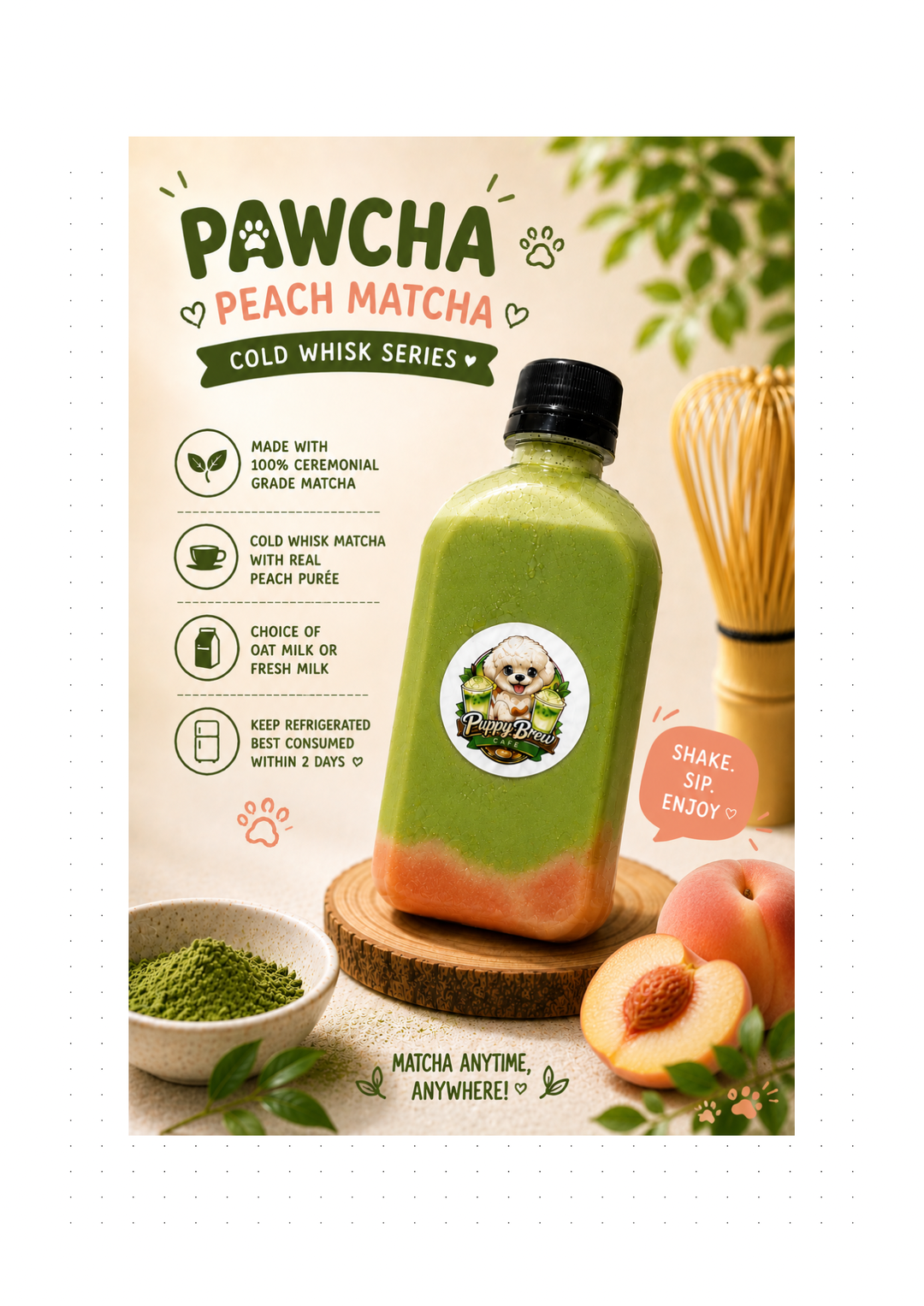 🍑 PAWCHA - Peach Matcha