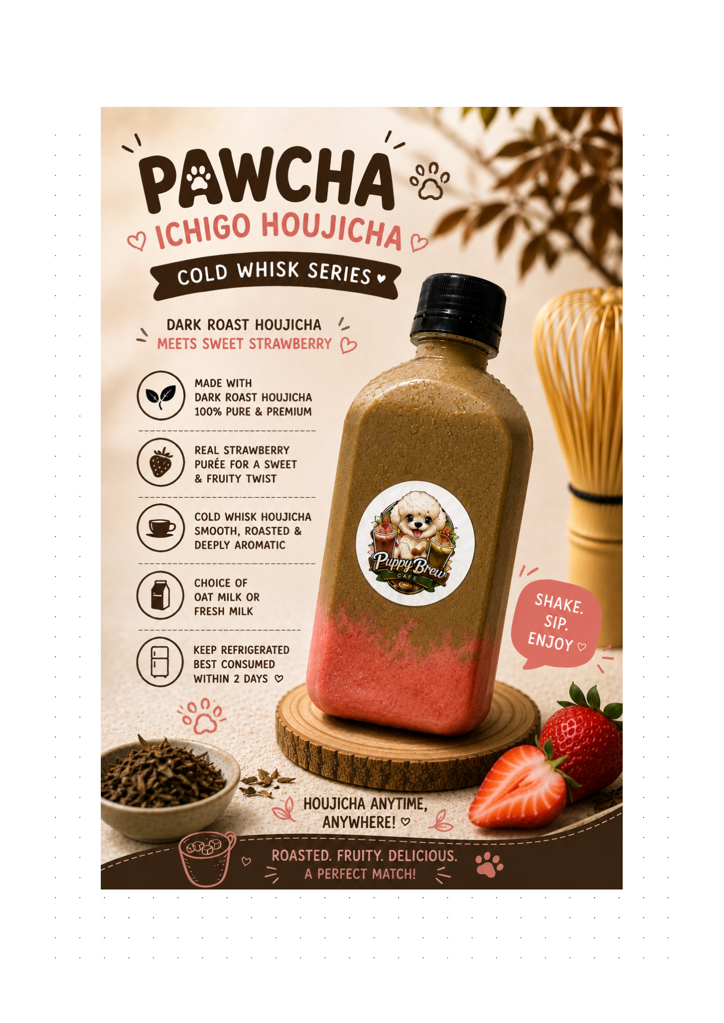  🍓 PAWCHA - Ichigo Houjicha