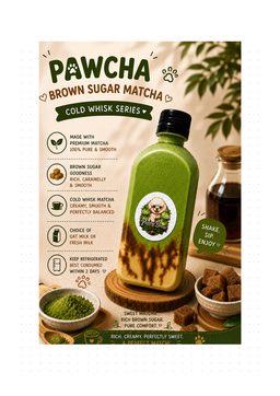 🤎💚 PAWCHA – BROWN SUGAR MATCHA