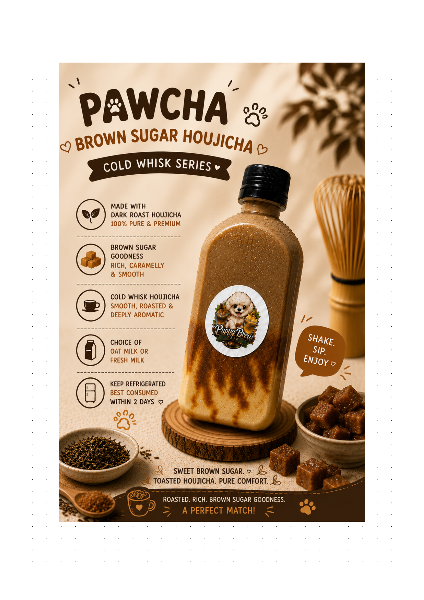 🤎💚 PAWCHA – BROWN SUGAR HOUJICHA