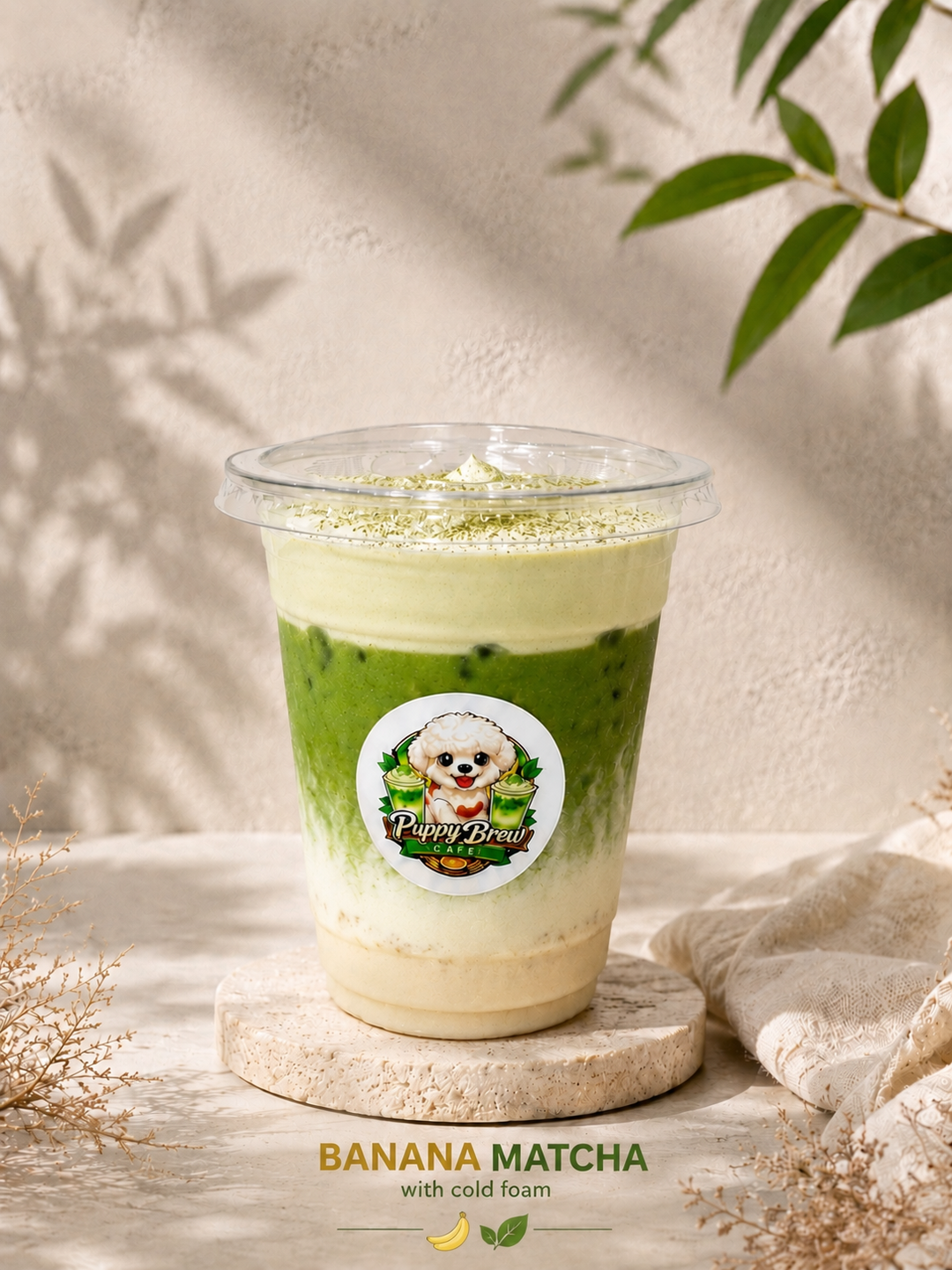 Banana Matcha w Vanilla Cloud
