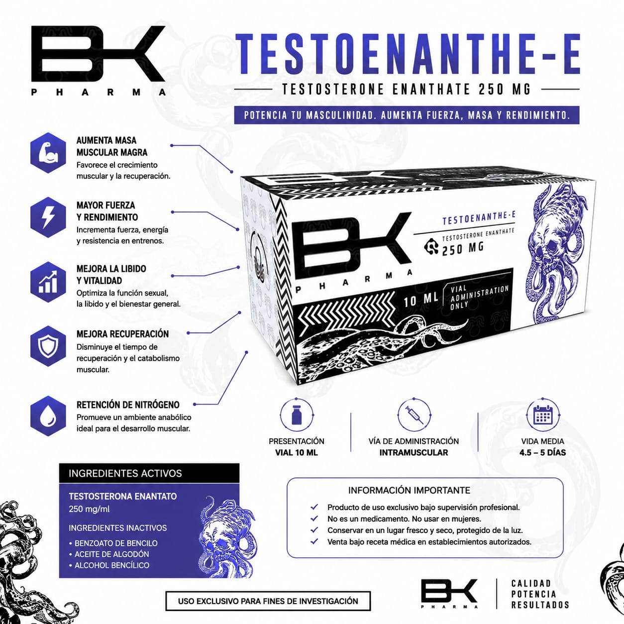 Testoenanthe-E Testosterone Enanthate 250 mg BK Pharma_0