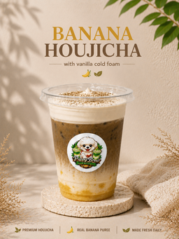 Banana Houjicha w Vanilla Cloud
