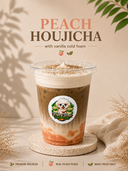 Peach Houjicha w Vanilla Cloud