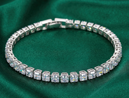  Anti-Tarnish Princess Crystal Tennis | Bracelet | Adjustable Size