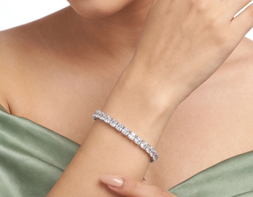  Anti-Tarnish Princess Crystal Tennis | Bracelet | Adjustable Size_2