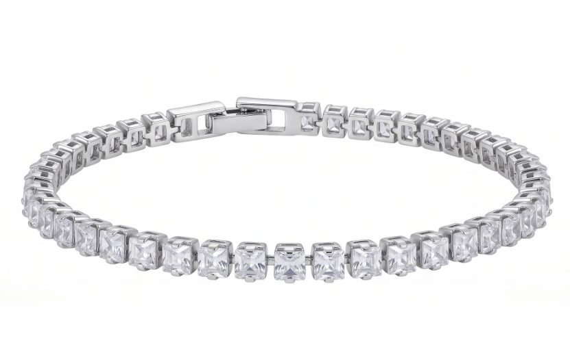  Anti-Tarnish Princess Crystal Tennis | Bracelet | Adjustable Size_5