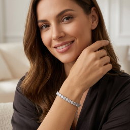  Anti-Tarnish Princess Crystal Tennis | Bracelet | Adjustable Size