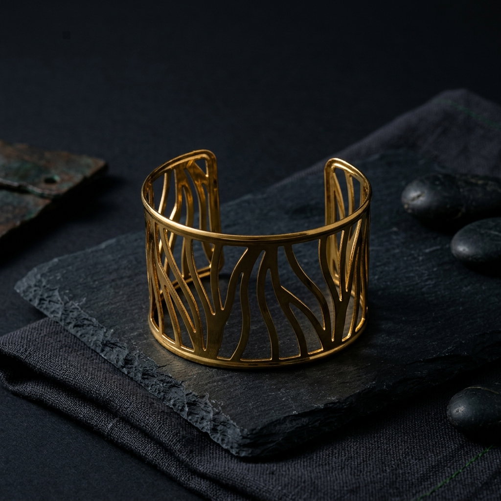Anti-Tarnish Coral Branch Wide Cuff | Bracelet | Adjustable Size