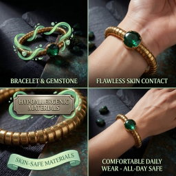  Anti-Tarnish Green Stone Bangle | Bracelet | Adjustable Size