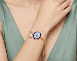  Anti-Tarnish Gold Plated Chain With Evil Eye |  Bracelet | Adjustable Size