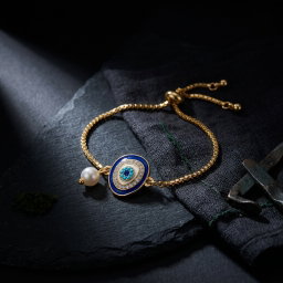  Anti-Tarnish Gold Plated Chain With Evil Eye |  Bracelet | Adjustable Size