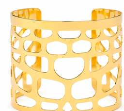  Anti-Tarnish Mosaic Cutout Wide Cuff | Bracelet | Adjustable Size