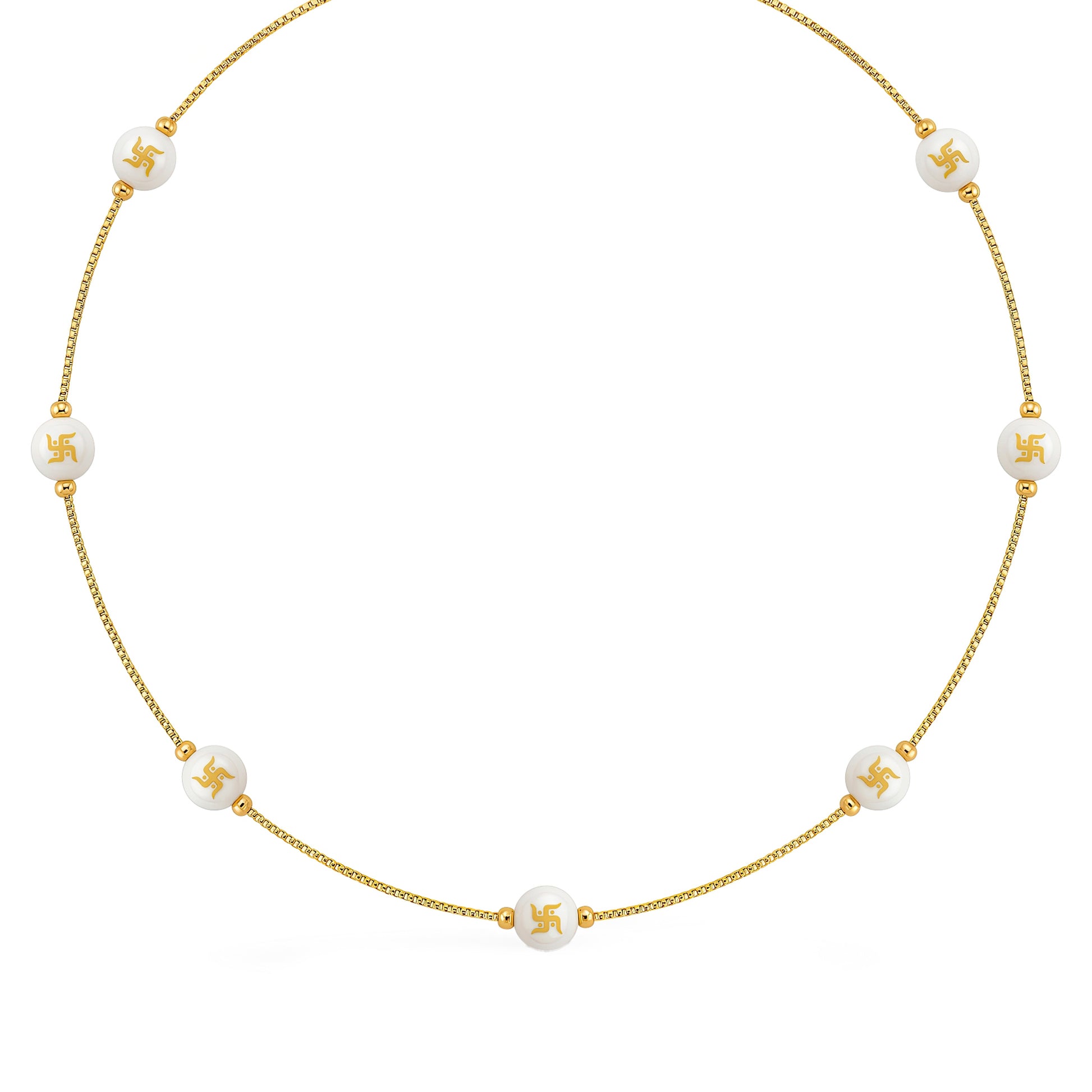 Anti-Tarnish Pattern Bead Chain | Necklace_2