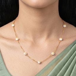 Anti-Tarnish Pattern Bead Chain | Necklace